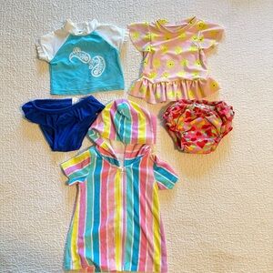 Baby Swimwear Bundle Multicolor 5-Piece Set size 6-12 months